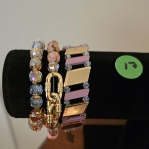 Erimish Gold and Pink Bracelet Set